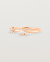 Angled view of the Freya Cluster Ring | Diamonds in Rose Gold.