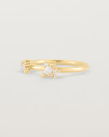Angled view of the Freya Cluster Ring | Diamonds in Yellow Gold.