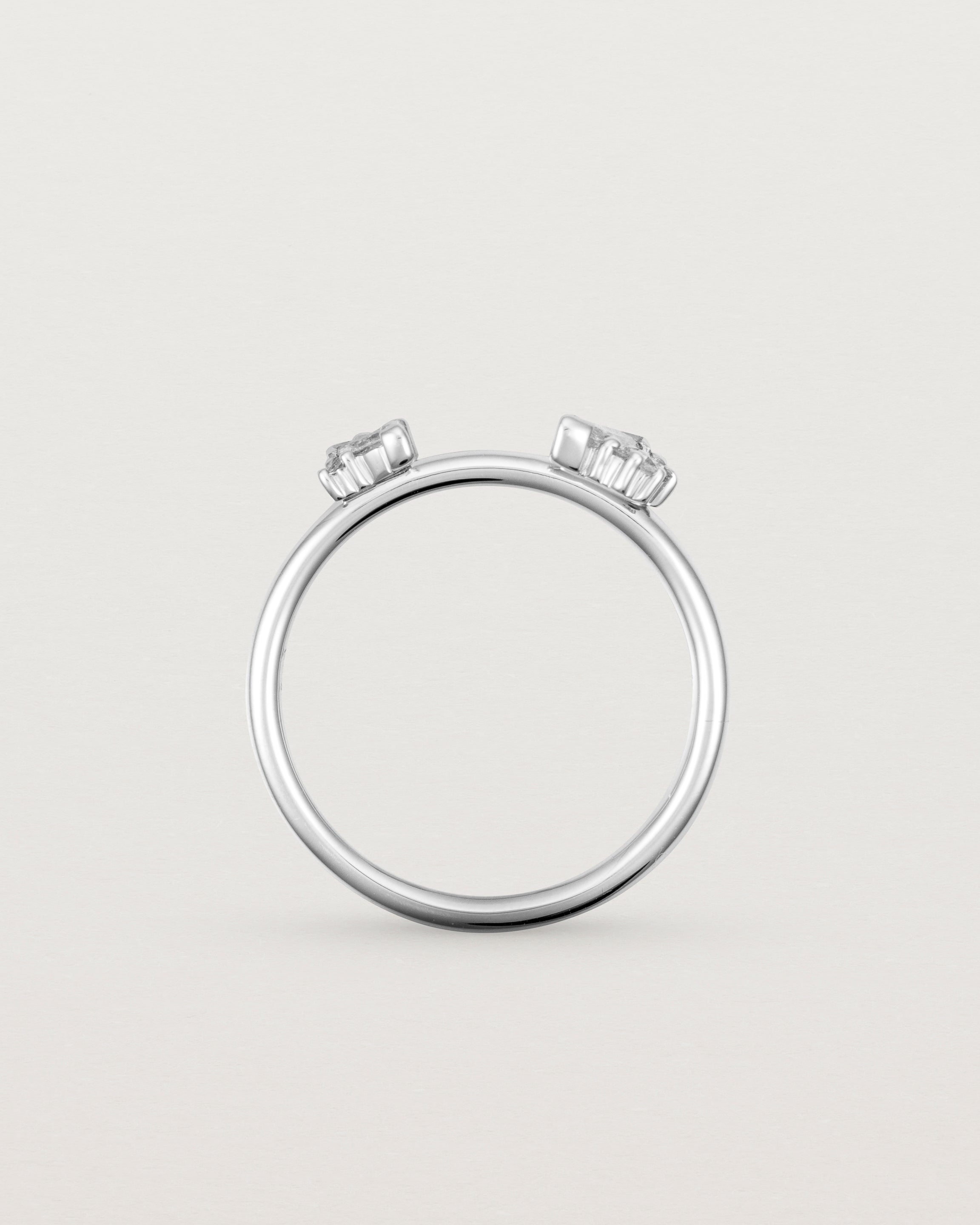 Standing view of the Freya Cluster Ring | Diamonds in White Gold.