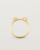 Standing view of the Freya Cluster Ring | Diamonds in Yellow Gold.