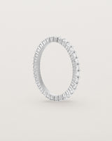 Standing view of the Grace Ring | White Diamonds in White Gold.