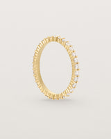 Standing view of the Grace Ring | White Diamonds in Yellow Gold.