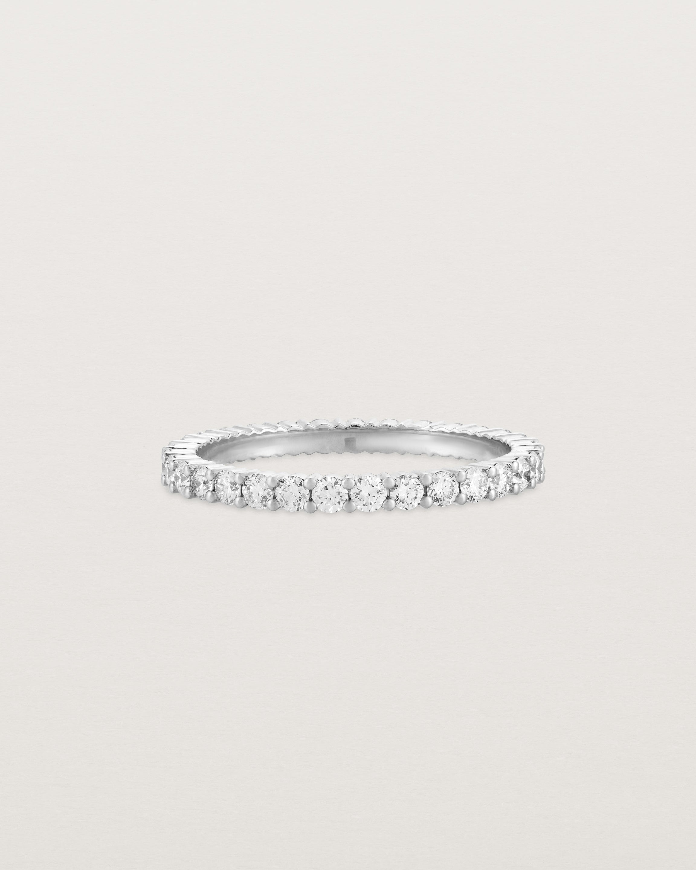 Front view of the Grace Ring | White Diamonds in White Gold.