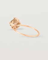 Back view of the Hexagon Ring | Smokey Quartz in Rose Gold.