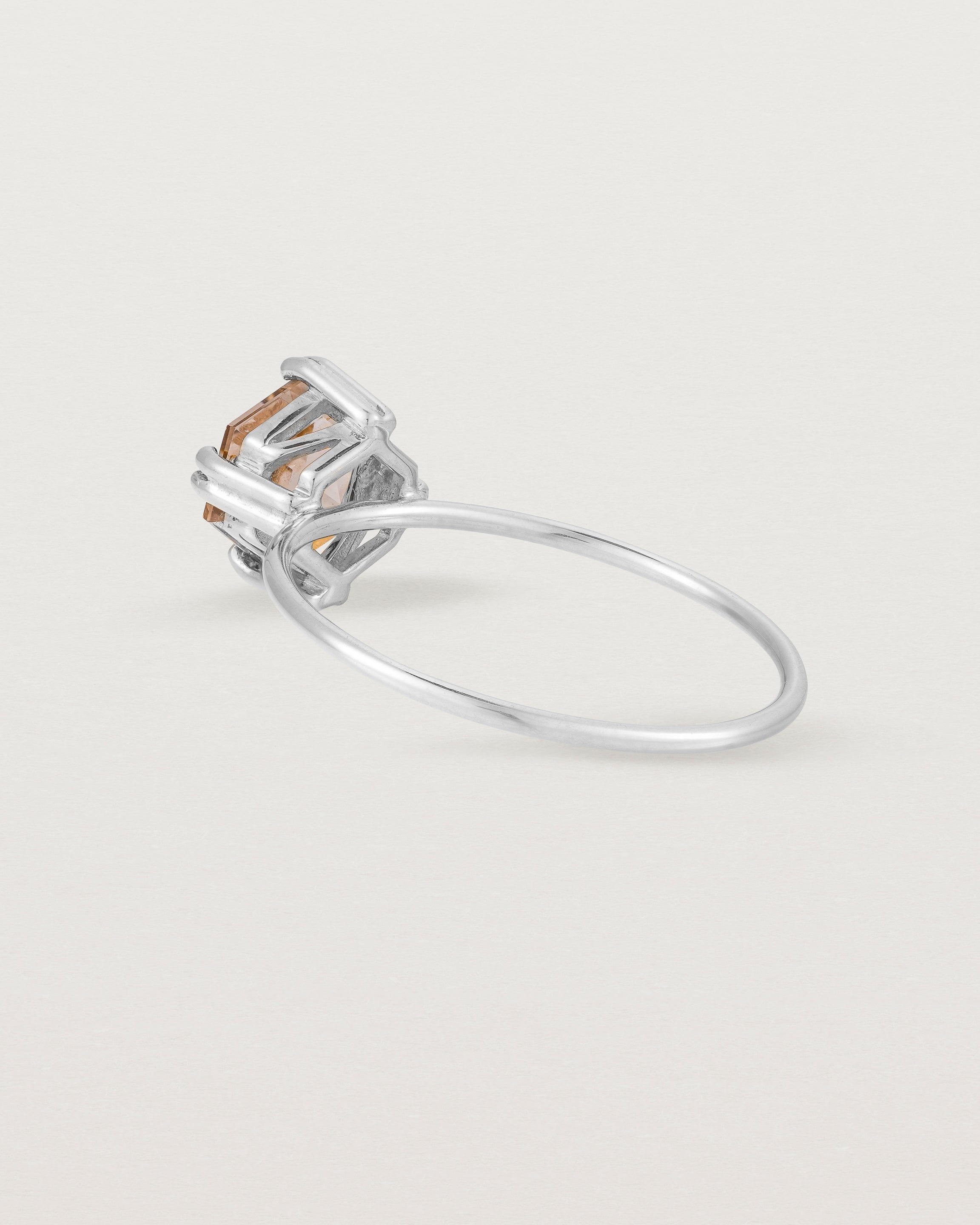 Back view of the Hexagon Ring | Smokey Quartz in Sterling Silver.