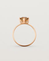 Standing view of the Hexagon Ring | Smokey Quartz in Rose Gold.