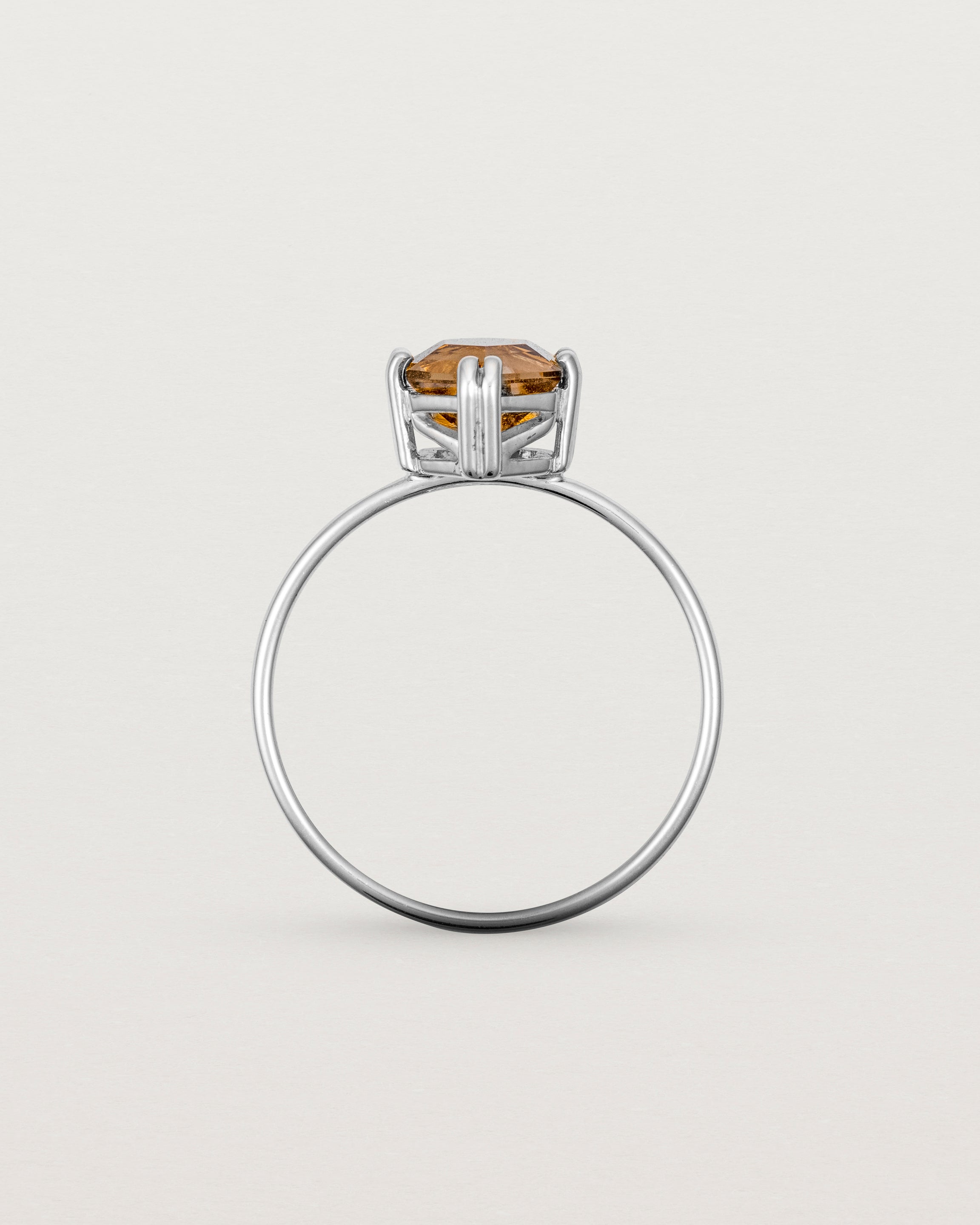 Back view of the Hexagon Ring | Smokey Quartz in Sterling Silver.