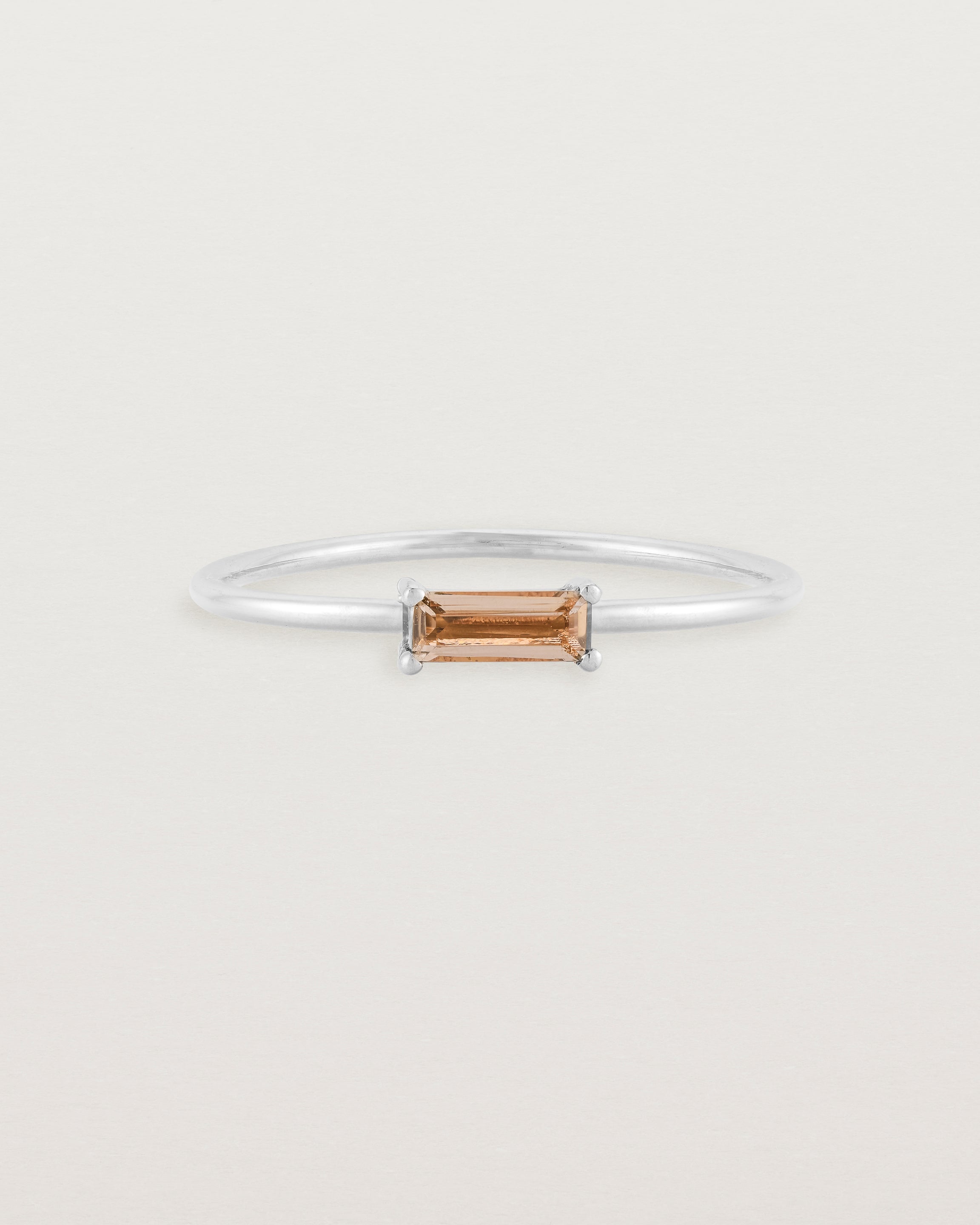 Front view of the Horizontal Baguette Ring | Smokey Quartz in Sterling Silver.