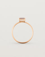 Standing view of the Horizontal Baguette Ring | Smokey Quartz in Rose Gold.
