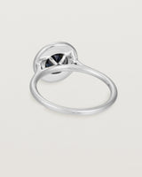 Back view of Imogen Halo Ring | Australian Sapphire & Diamonds in White Gold.
