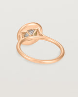 Back view of the Imogen Halo Ring | Rutilated Quartz & Diamonds in Rose Gold.