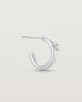 Side view of the Inés Hoops | Diamonds | White Gold.