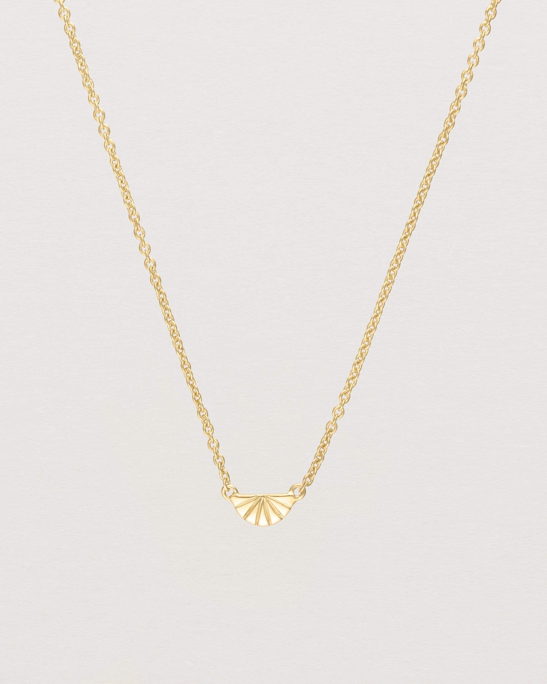 Close up of the Jia Necklace in Yellow Gold.