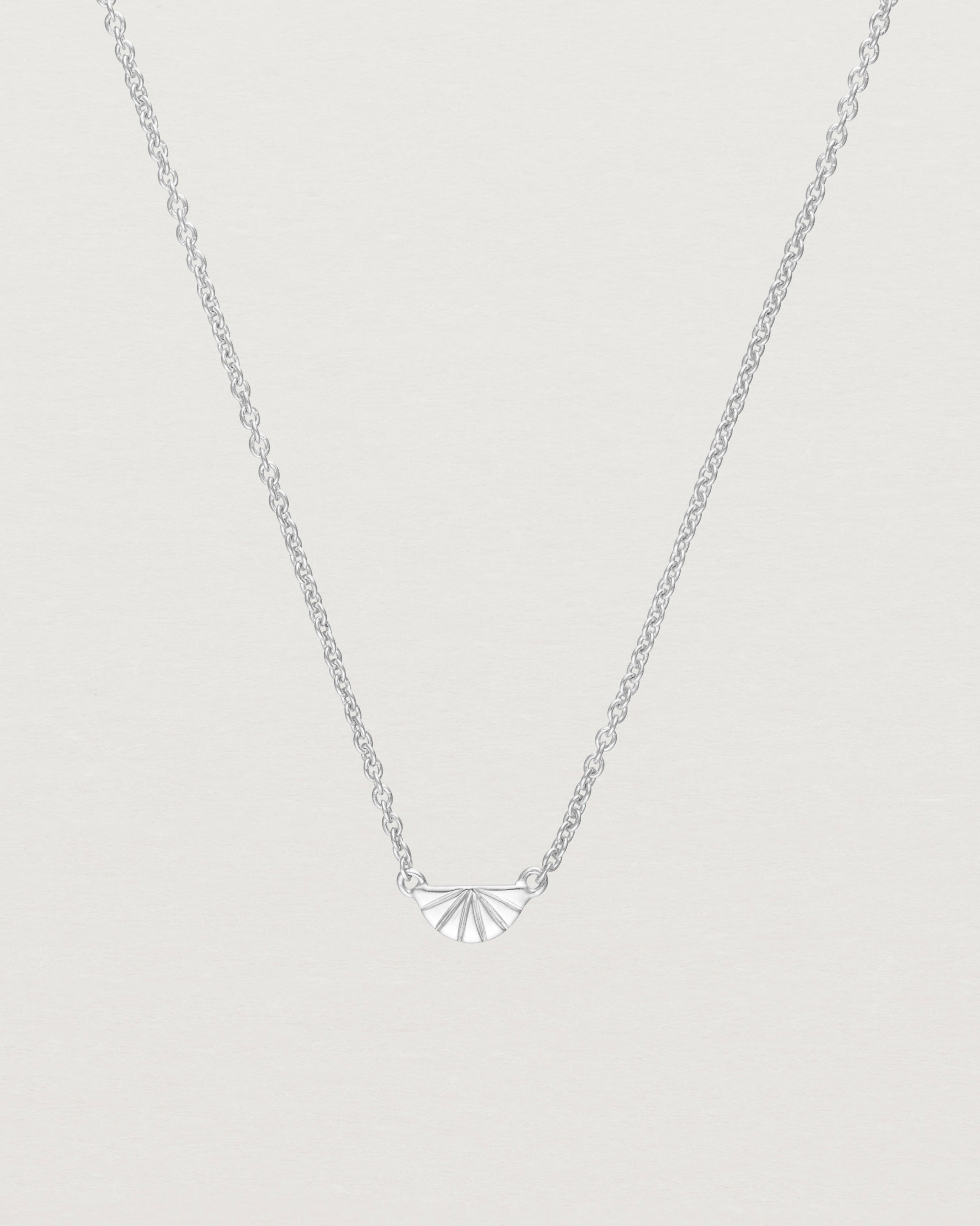 Close up of the Jia Necklace in Sterling Silver.