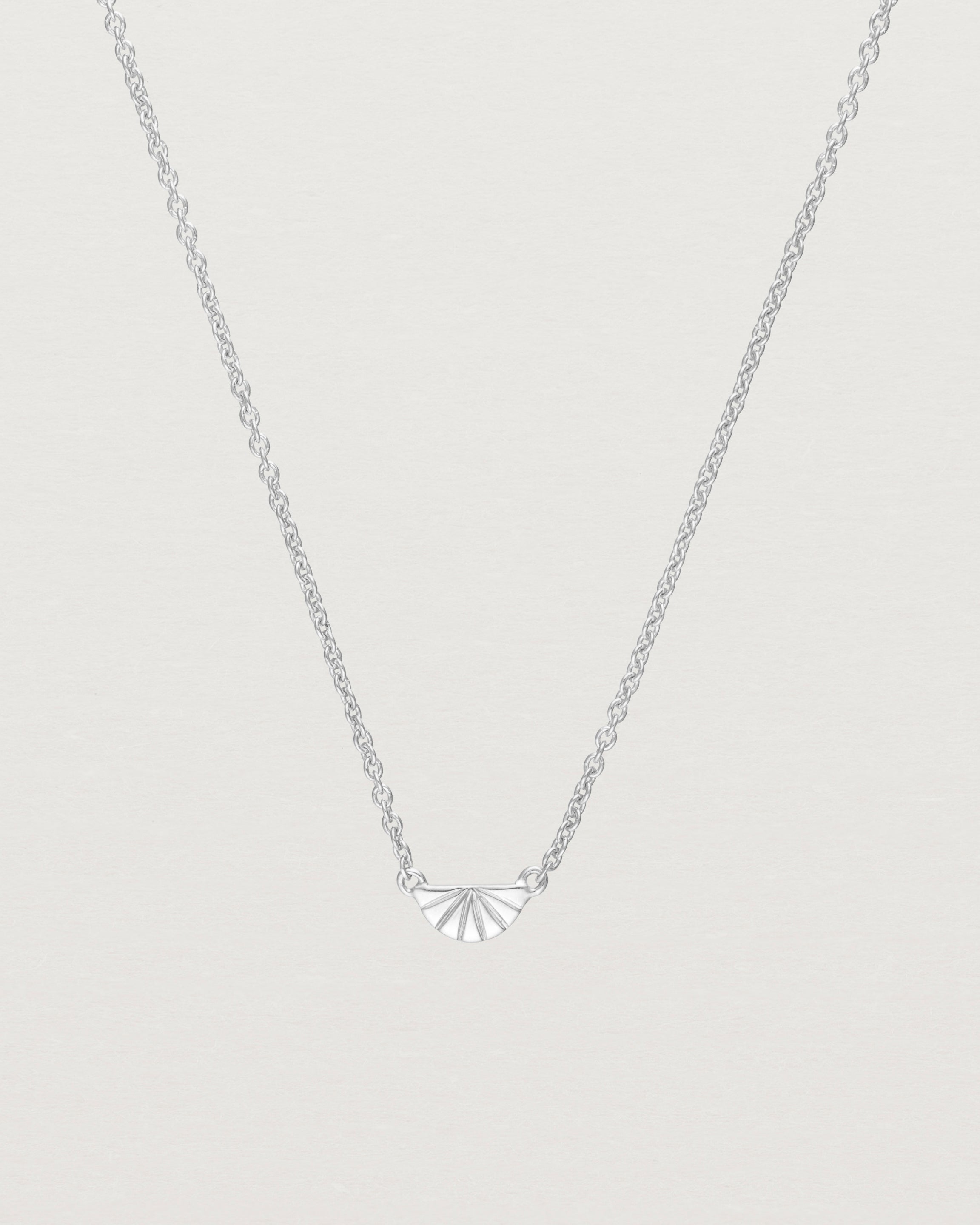 Close up of the Jia Necklace in Sterling Silver.
