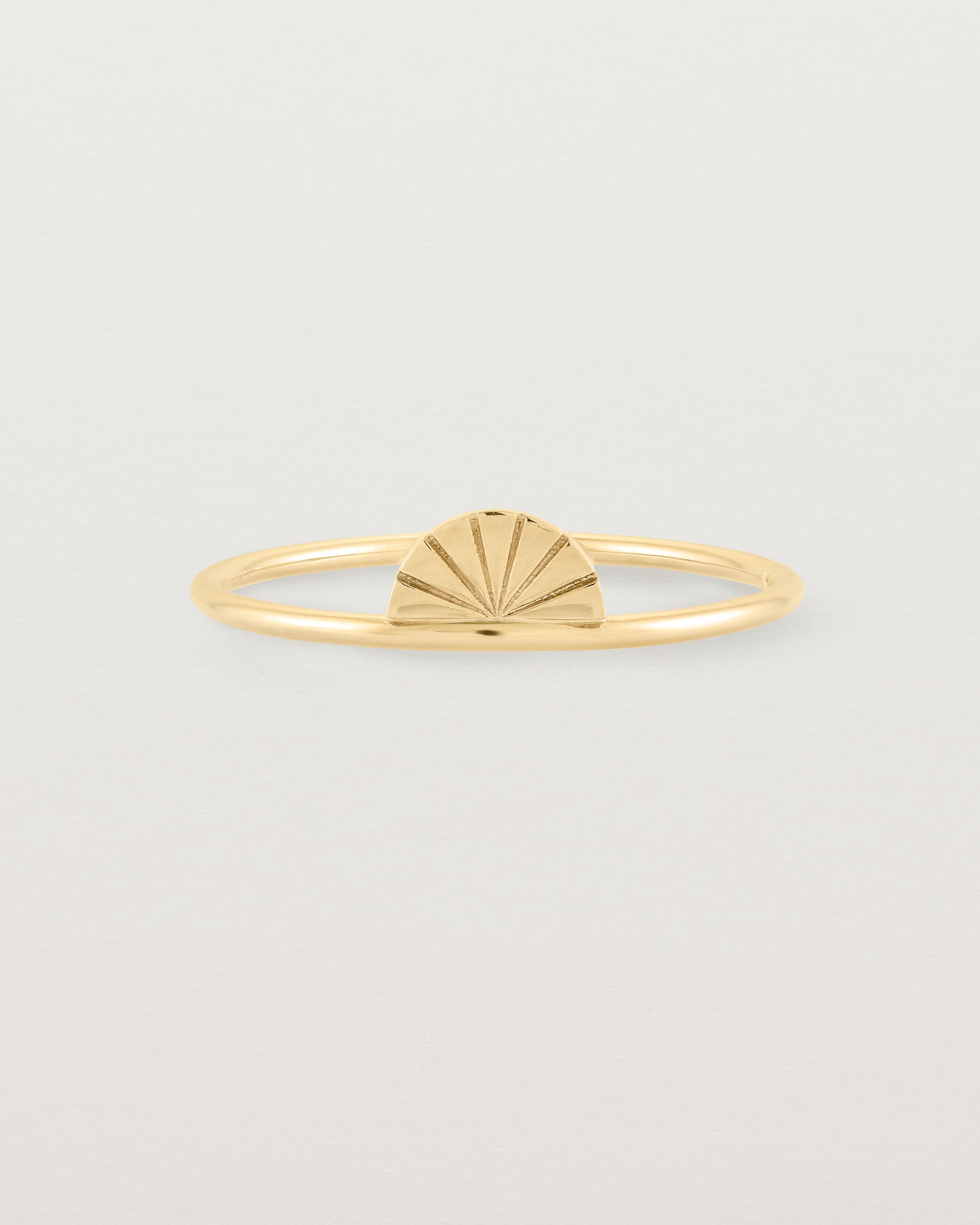 Front view of the Jia Ring in Yellow Gold.