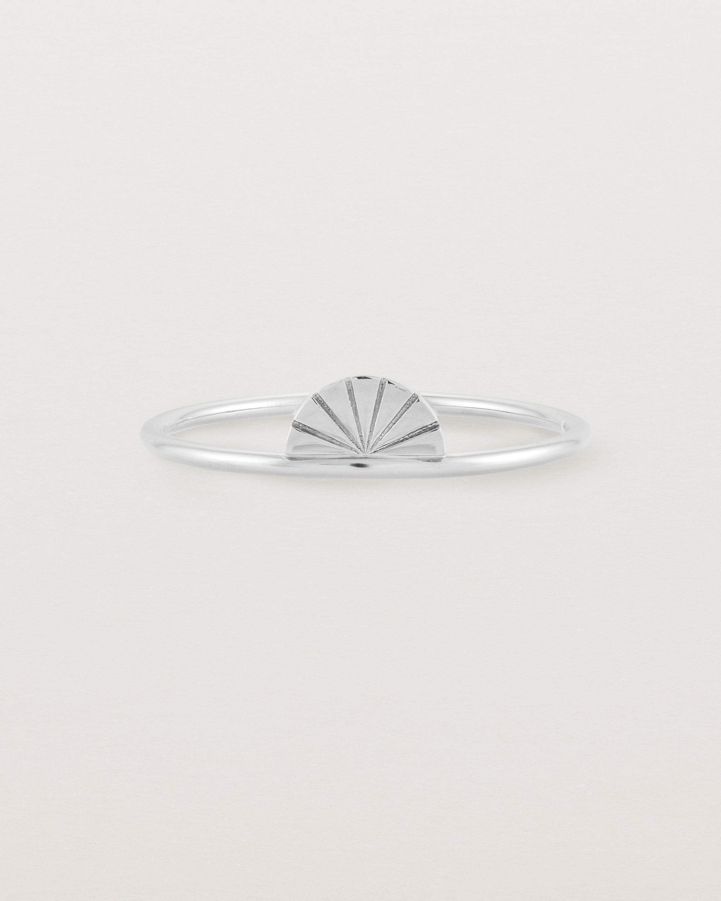 Front view of the Jia Ring in Sterling Silver.