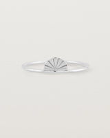 Front view of the Jia Ring in Sterling Silver.