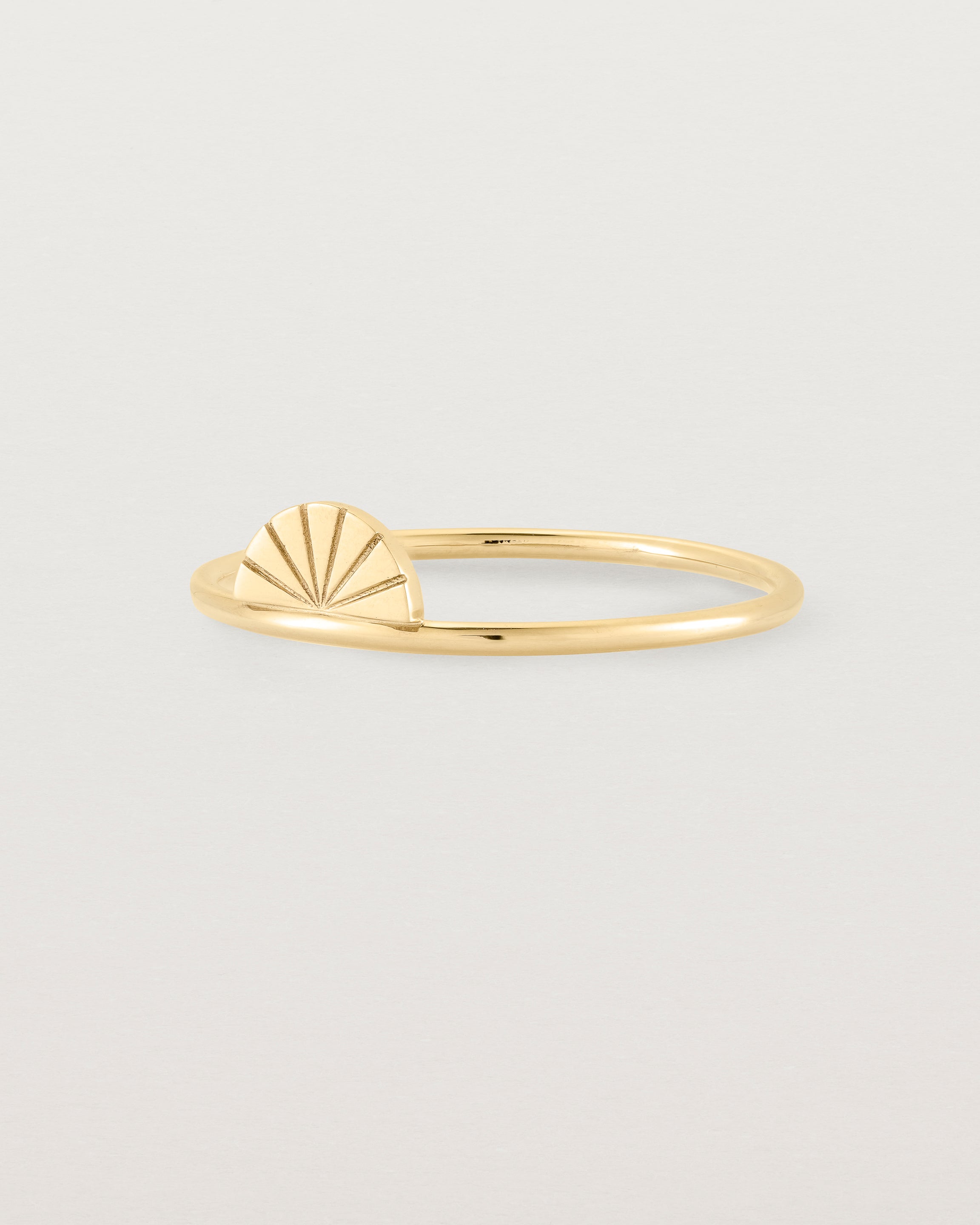 Angled view of the Jia Ring in Yellow Gold.