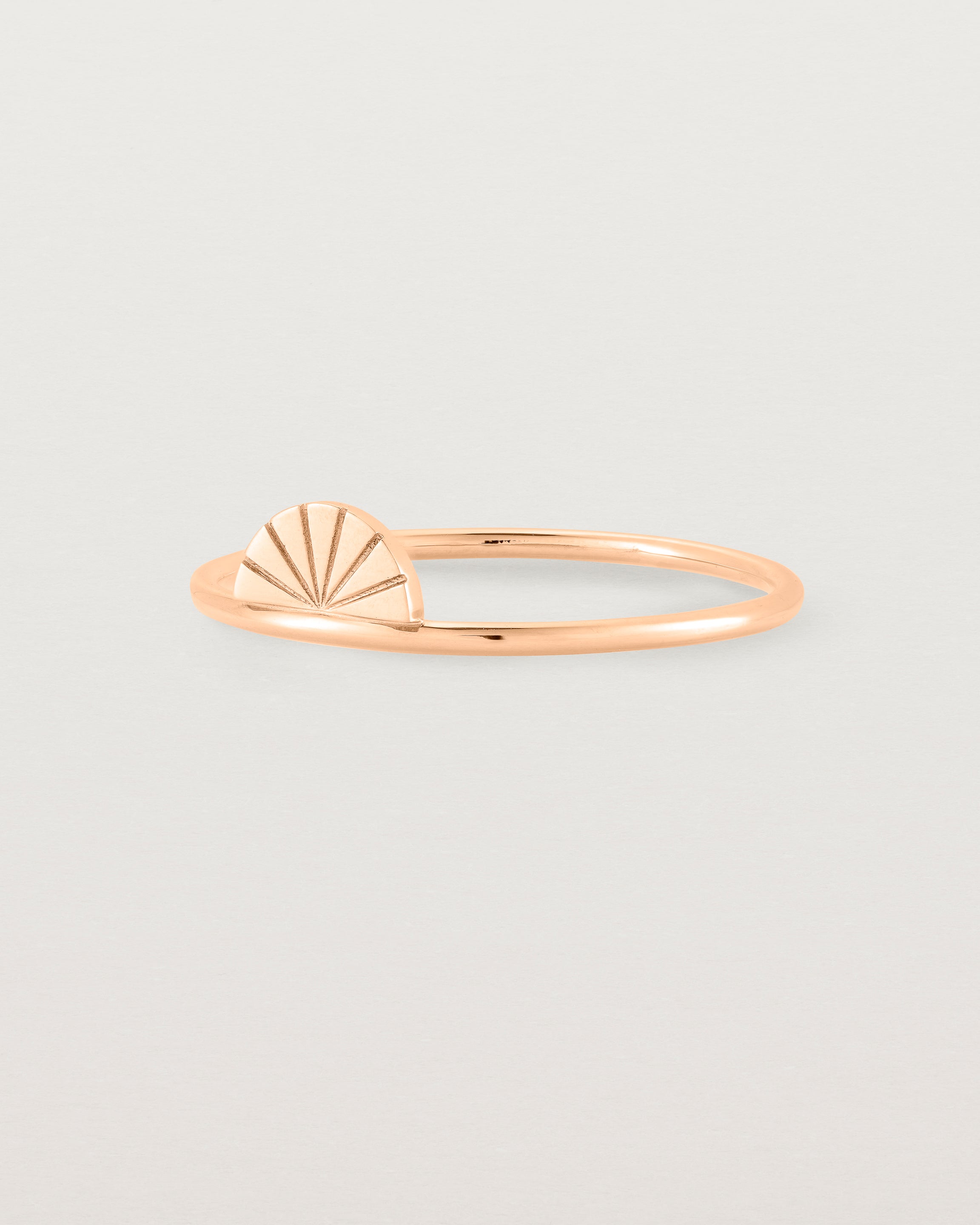 Angled view of the Jia Ring in Rose Gold.