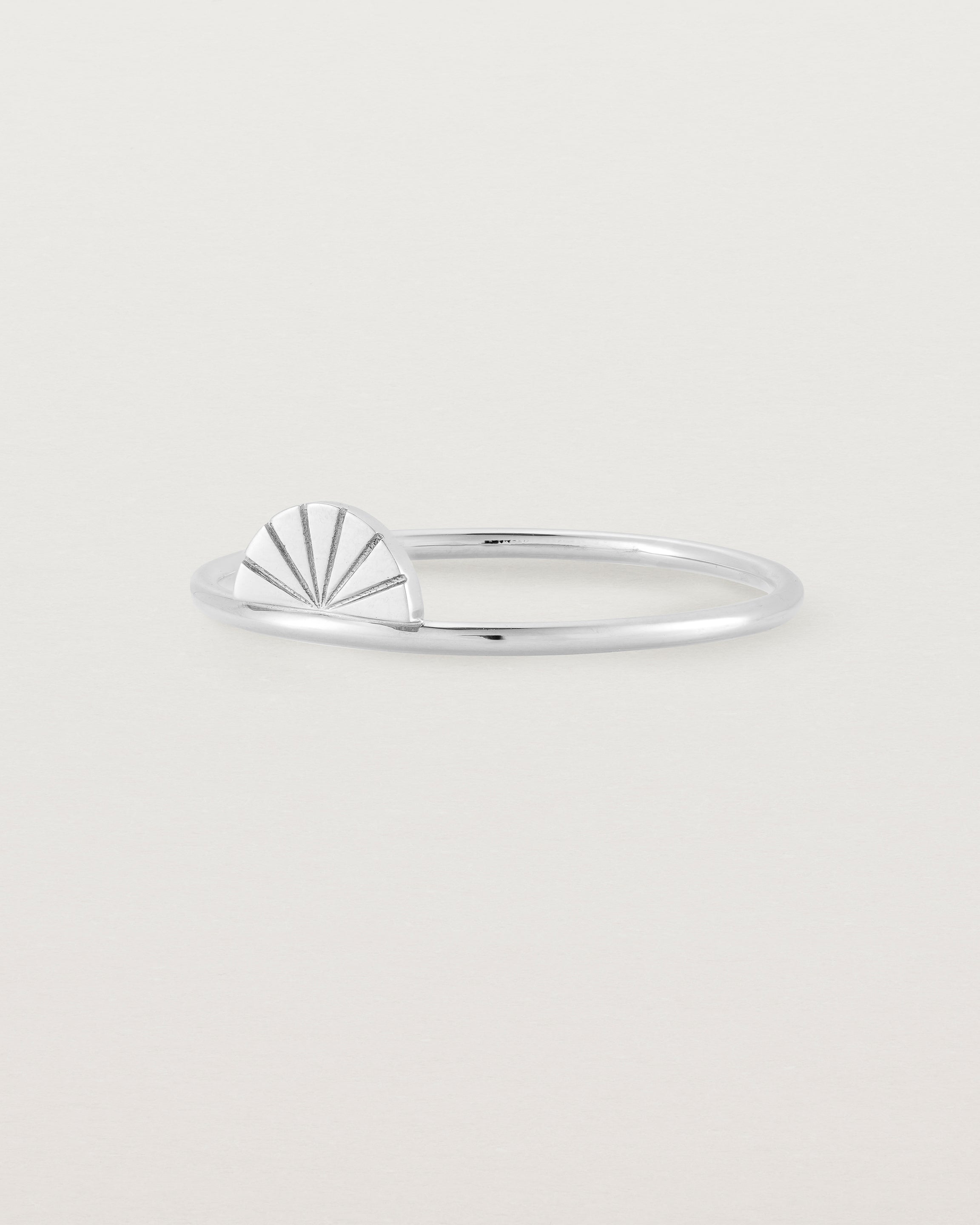 Angled view of the Jia Ring in Sterling Silver.