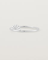 Angled view of the Jia Ring in Sterling Silver.