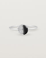 Front view of the Jia Stone Ring | Black Spinel in Strerling Silver.