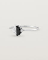 Angled view of the Jia Stone Ring | Black Spinel in Sterling Silver.