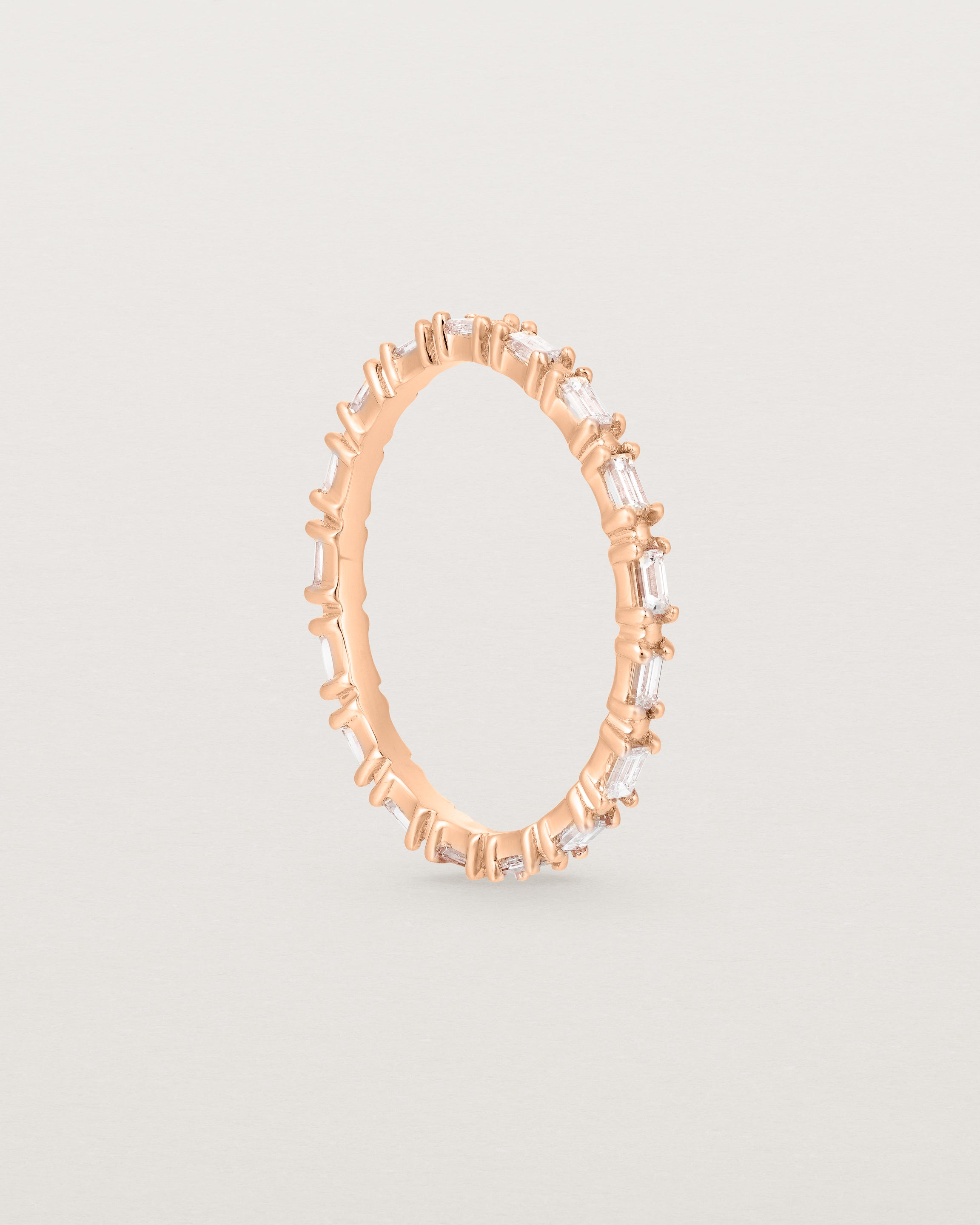 Standing view of the Khyati Ring | Diamonds in Rose Gold. 