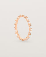 Standing view of the Khyati Ring | Diamonds in Rose Gold. 