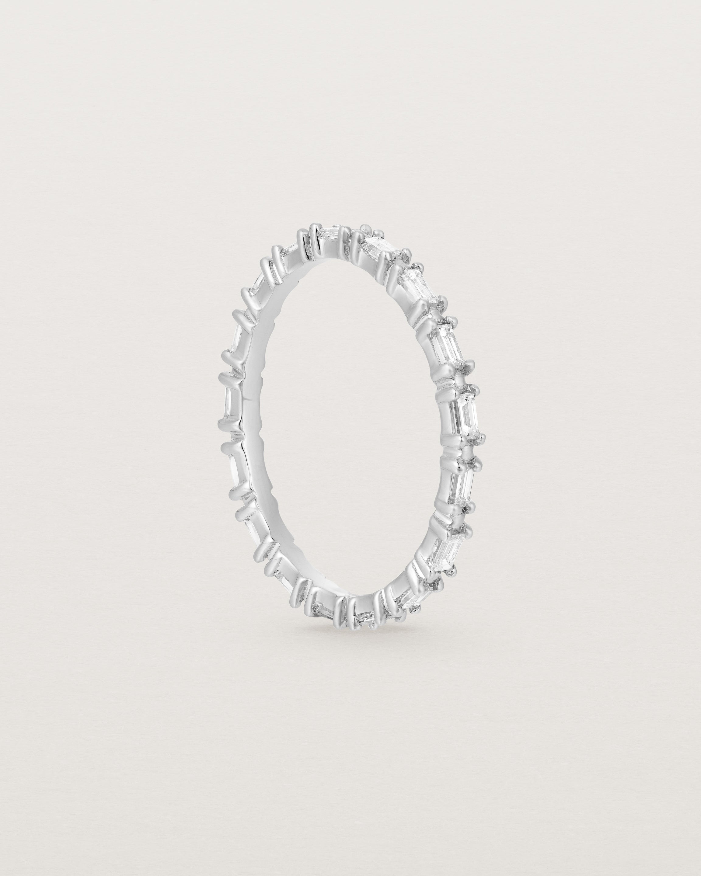 Standing view of the Khyati Ring | Diamonds in White Gold.