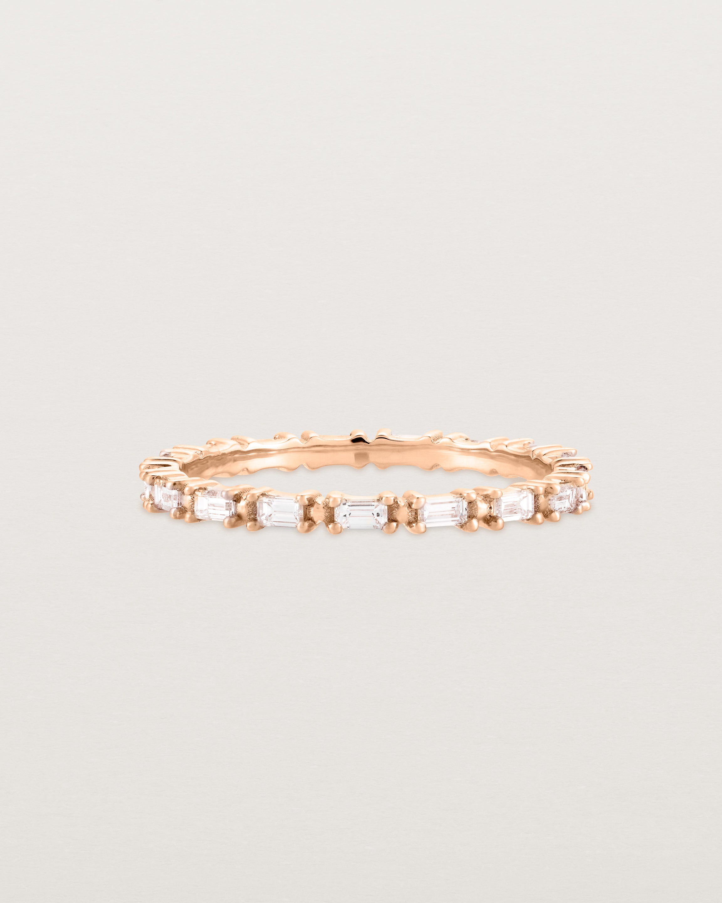 Front view of the Khyati Ring | Diamonds in Rose Gold. 