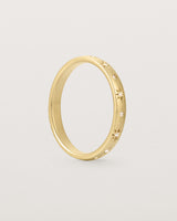Standing view of the Leilani Ring | Diamonds | Yellow Gold. 