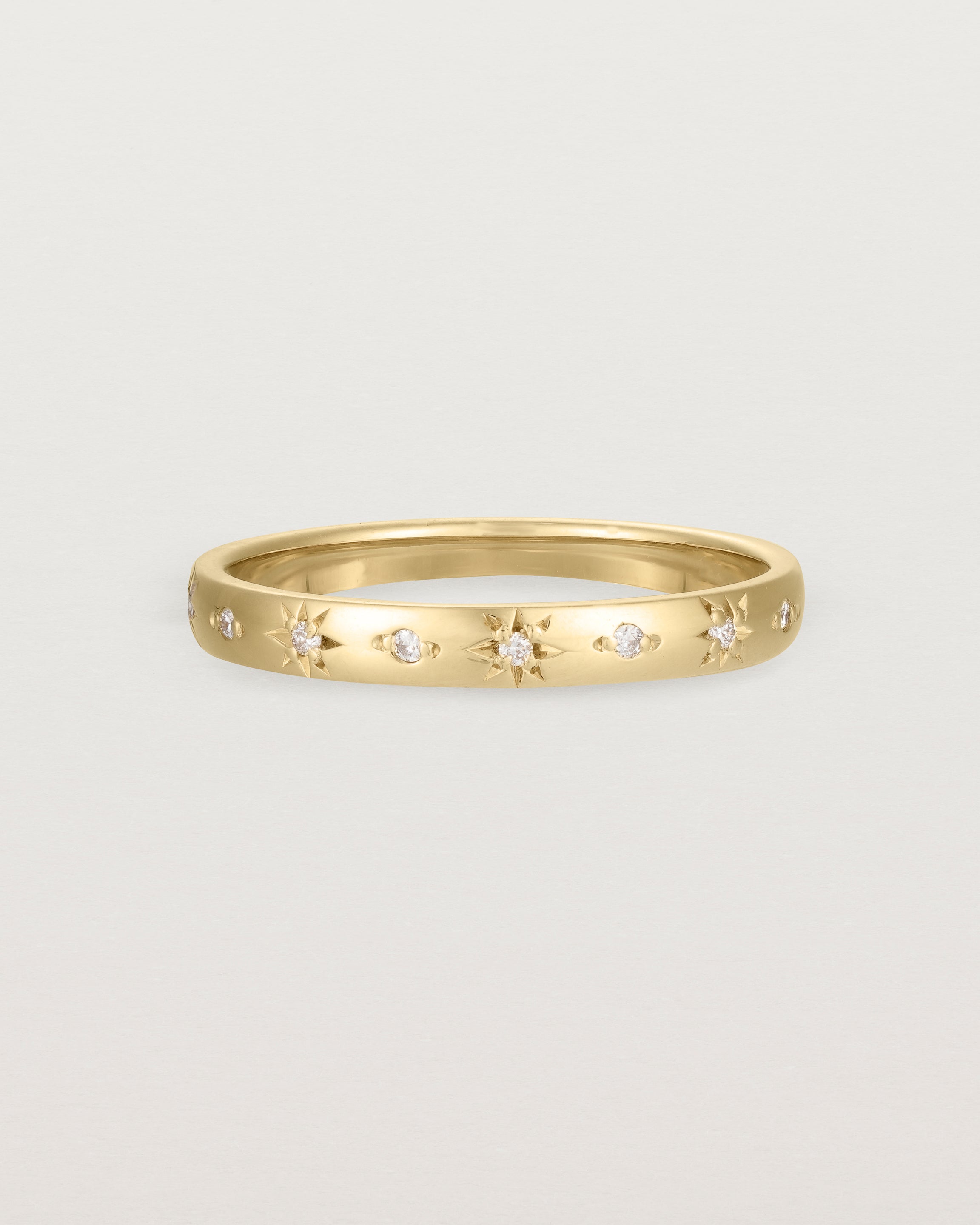 Angled view of the Leilani Ring | Diamonds | Yellow Gold. 