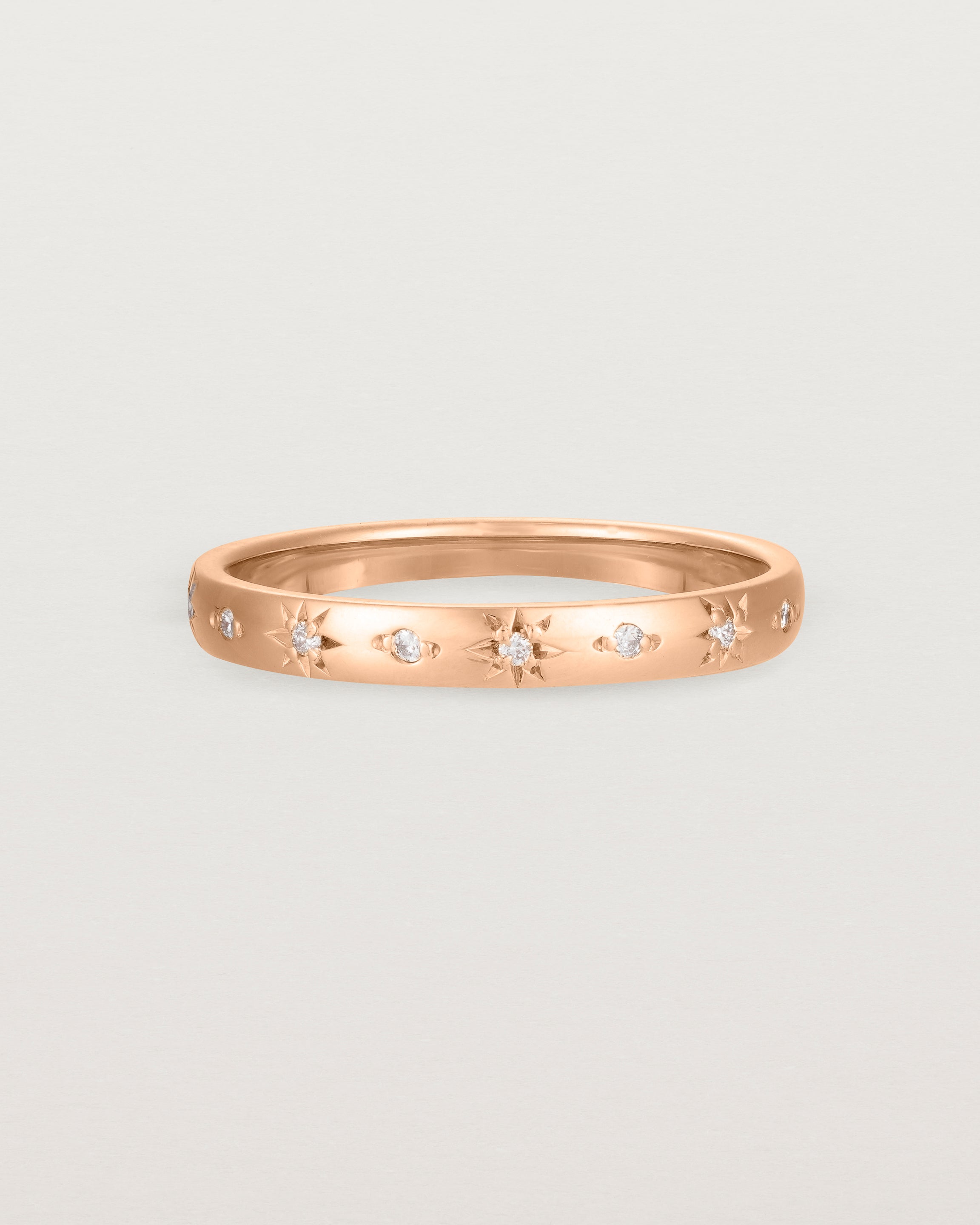 Angled view of the Leilani Ring | Diamonds | Rose Gold. 