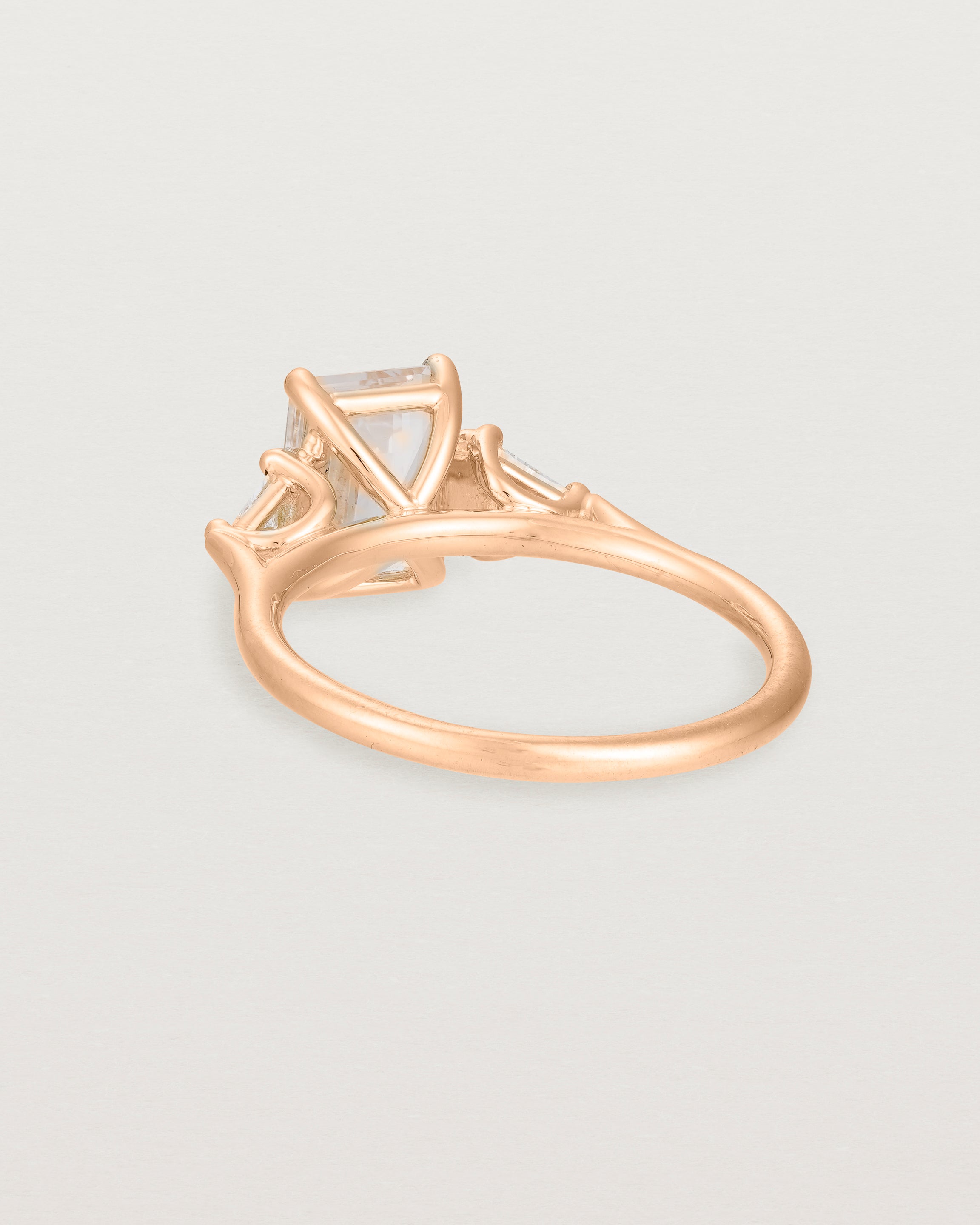 Back view of the Lille Ring | Morganite & Diamonds in Rose Gold.