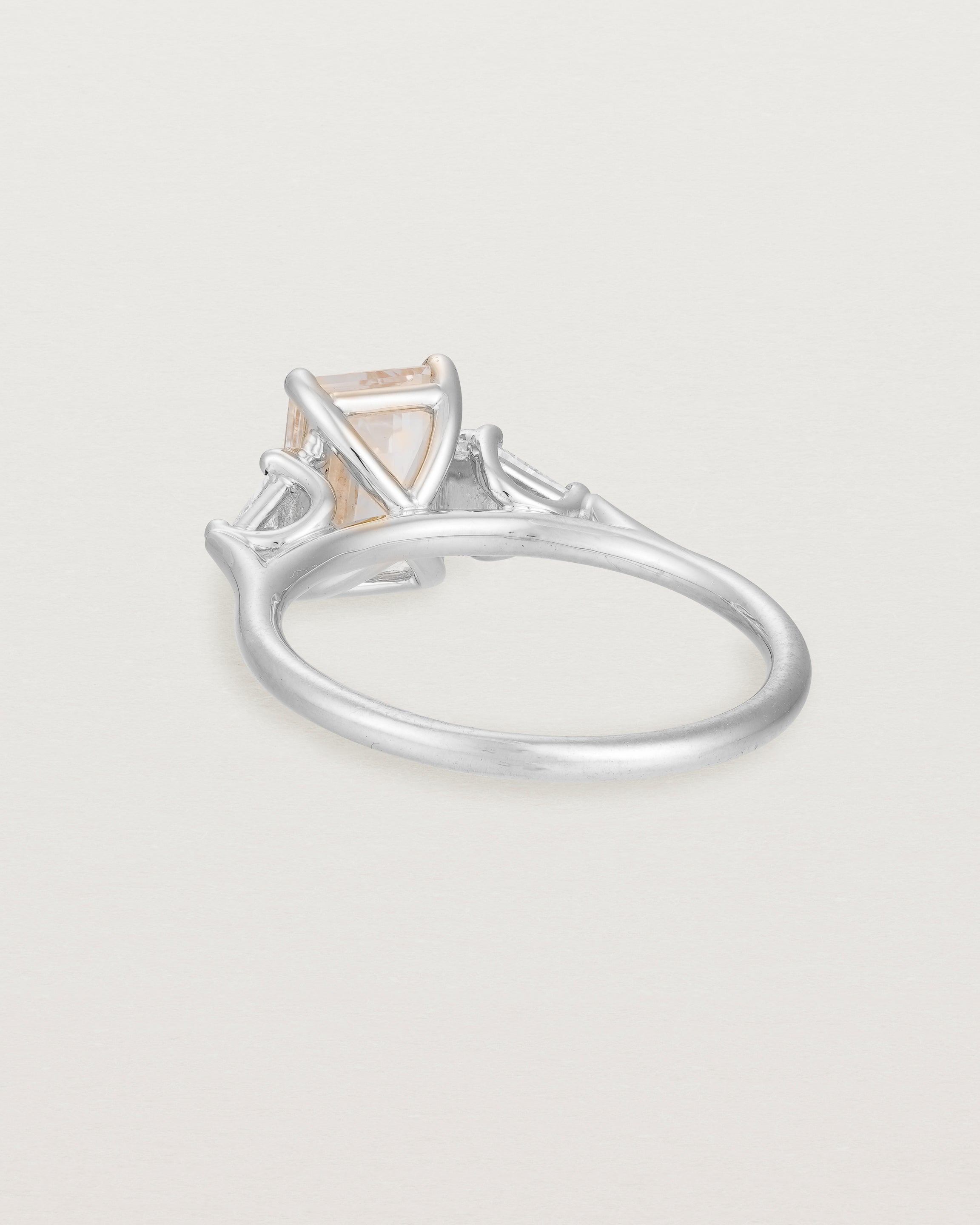 Back view of the Lille Ring | Morganite & Diamonds in White Gold.