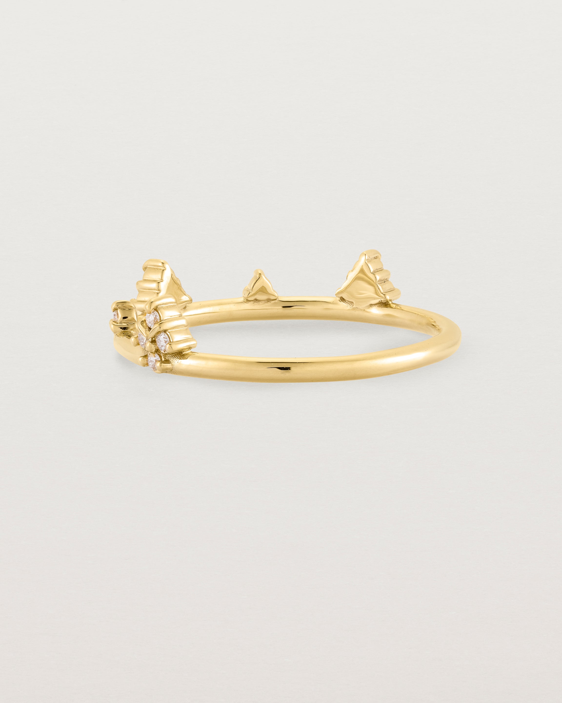 Back view of the Lily Ring | Diamonds in Yellow Gold.