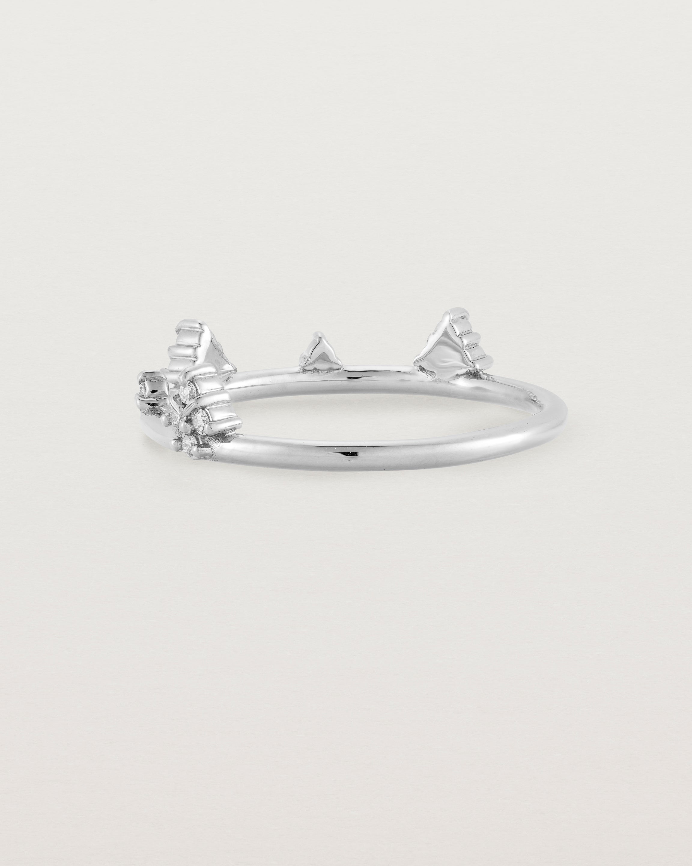 Back view of the Lily Ring | Diamonds in White Gold.