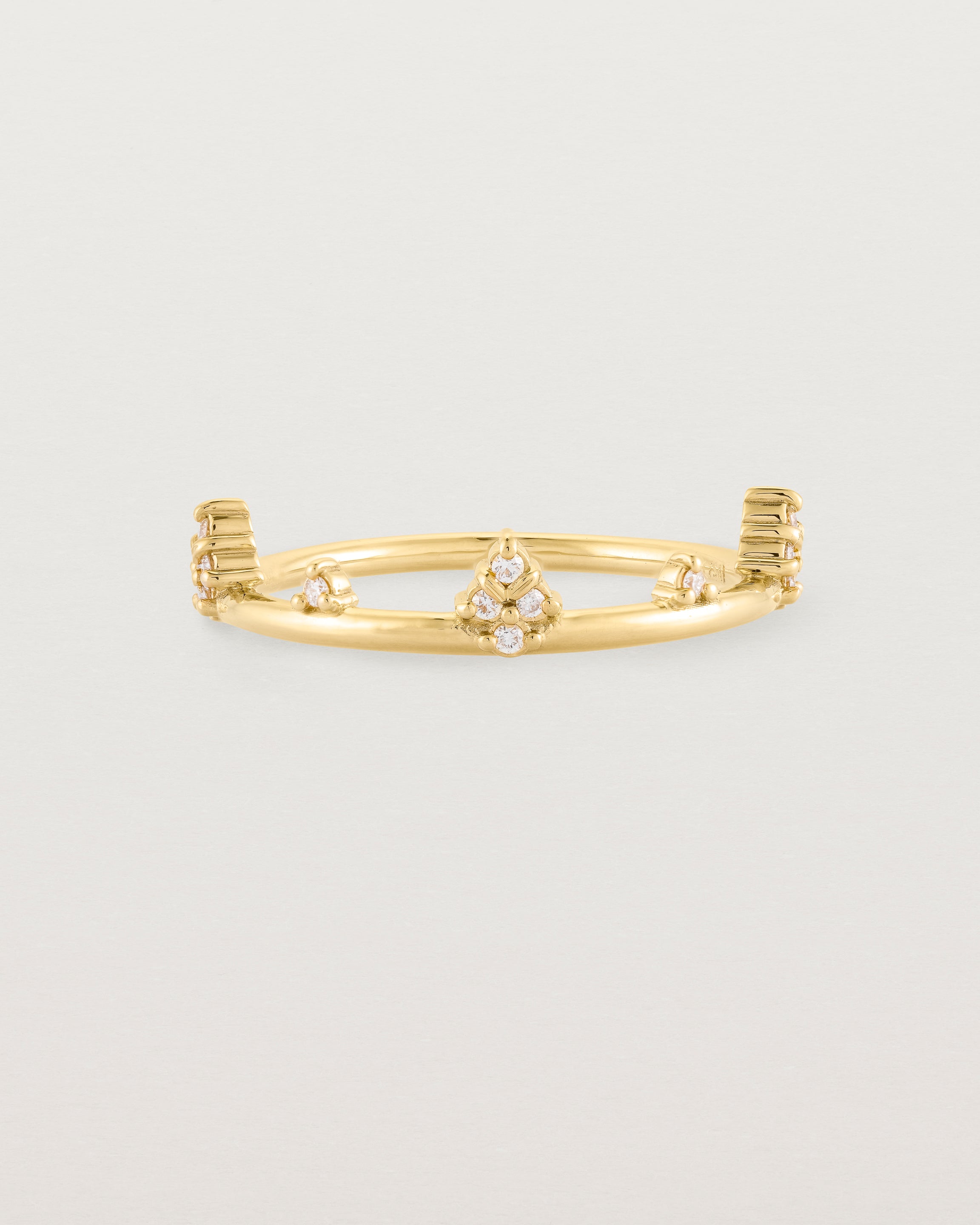 Front view of the Lily Ring | Diamonds in Yellow Gold.