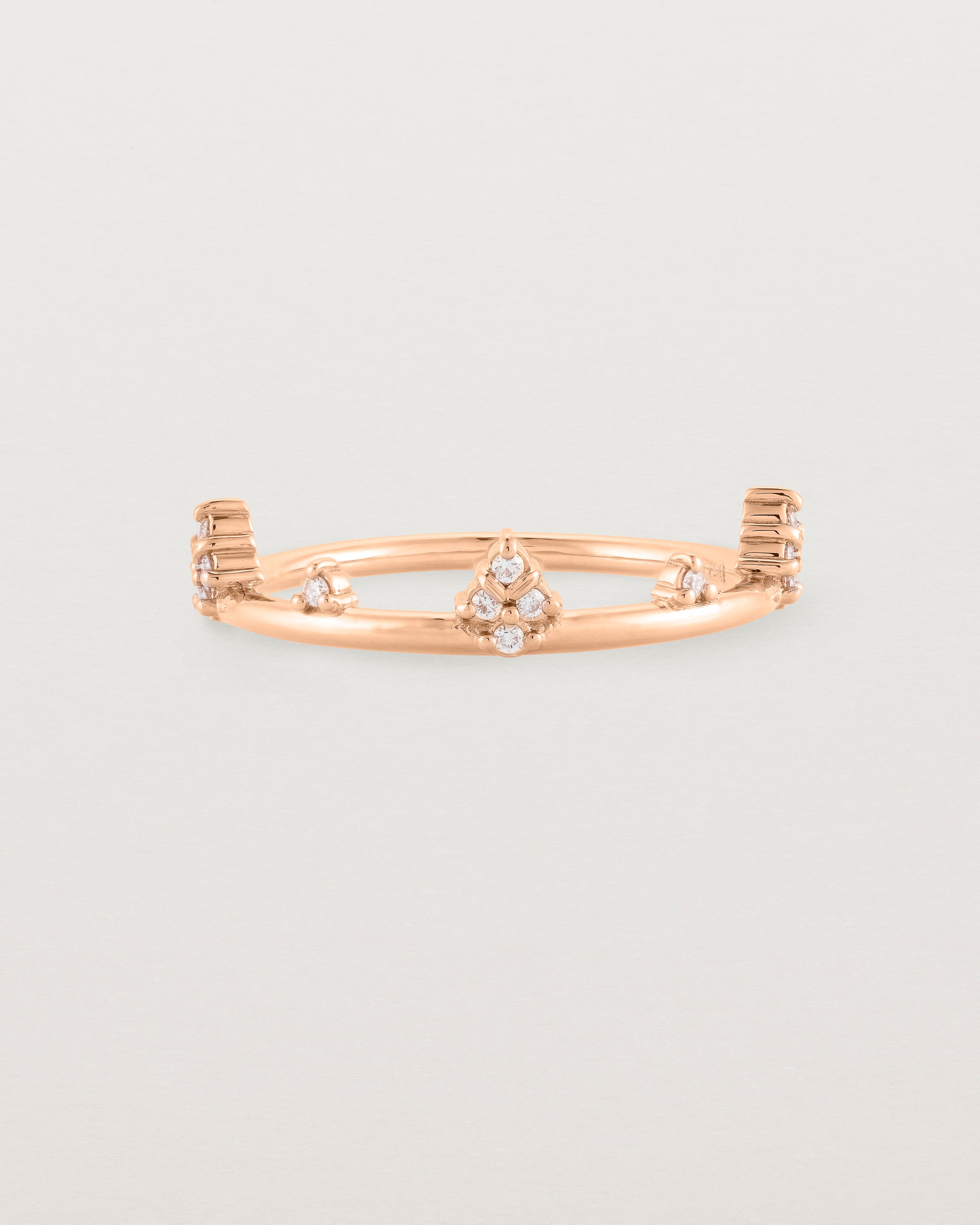 Front view of the Lily Ring | Diamonds in Rose Gold.