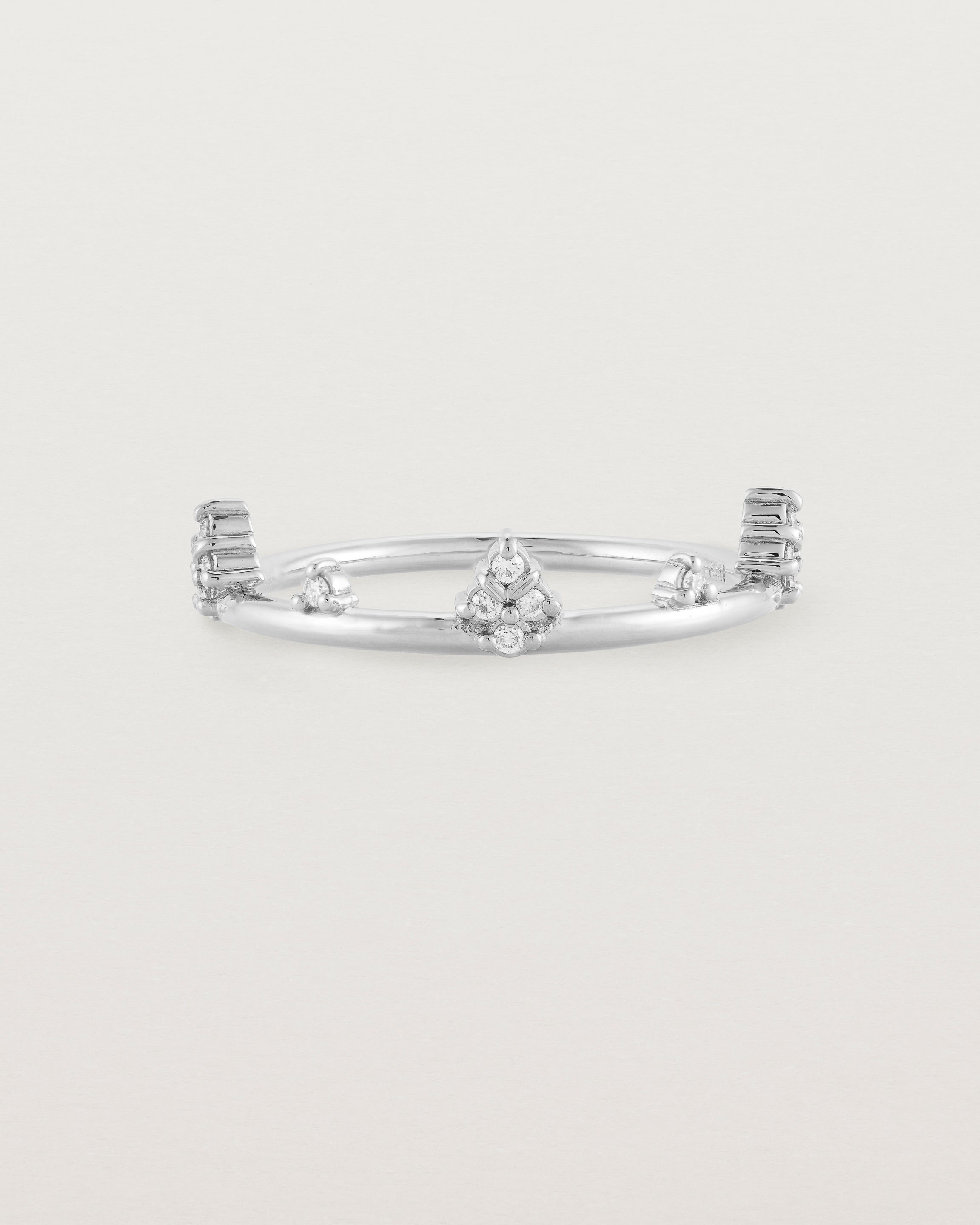 Front view of the Lily Ring | Diamonds in White Gold.