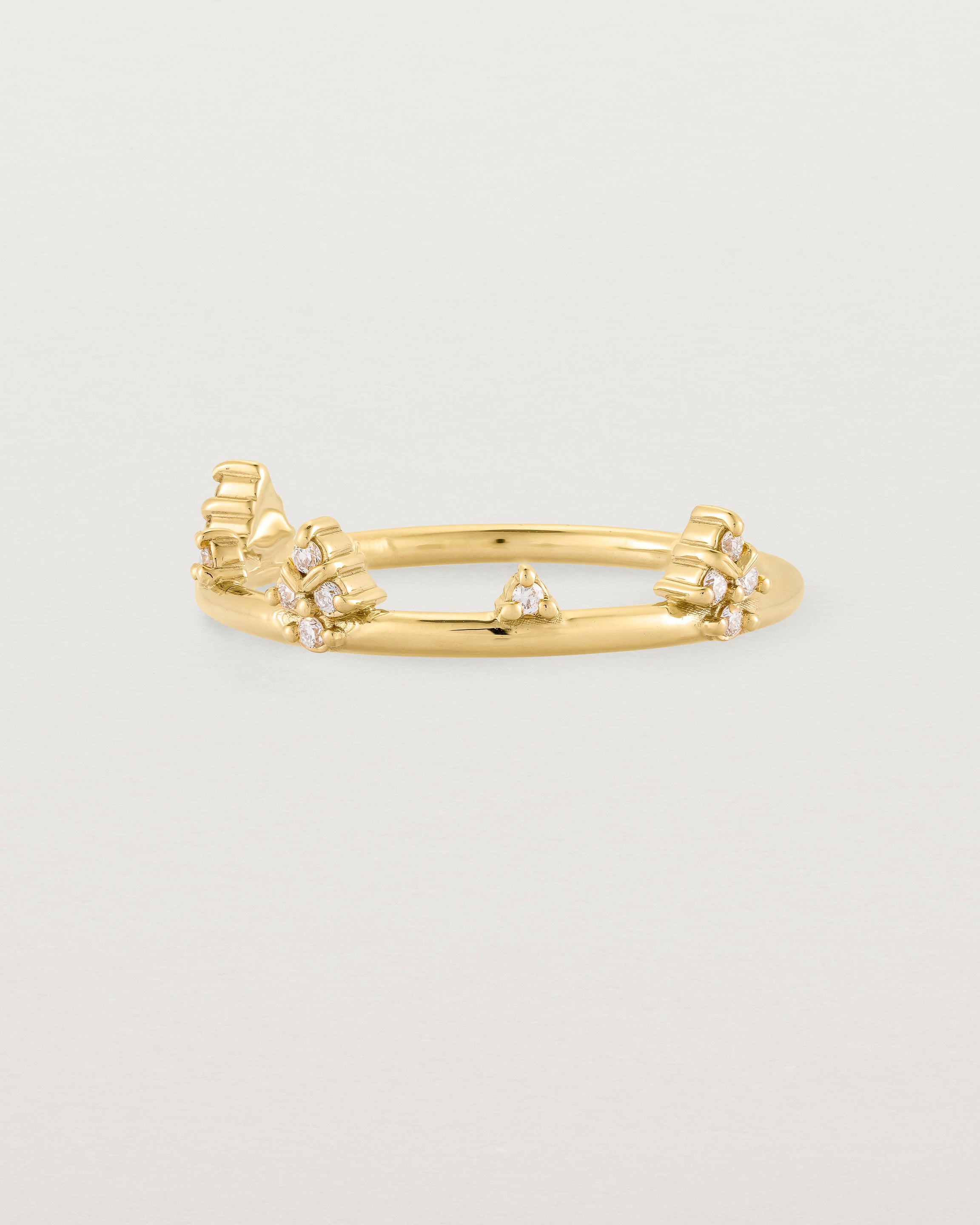 Angled view of the Lily Ring | Diamonds in Yellow Gold.