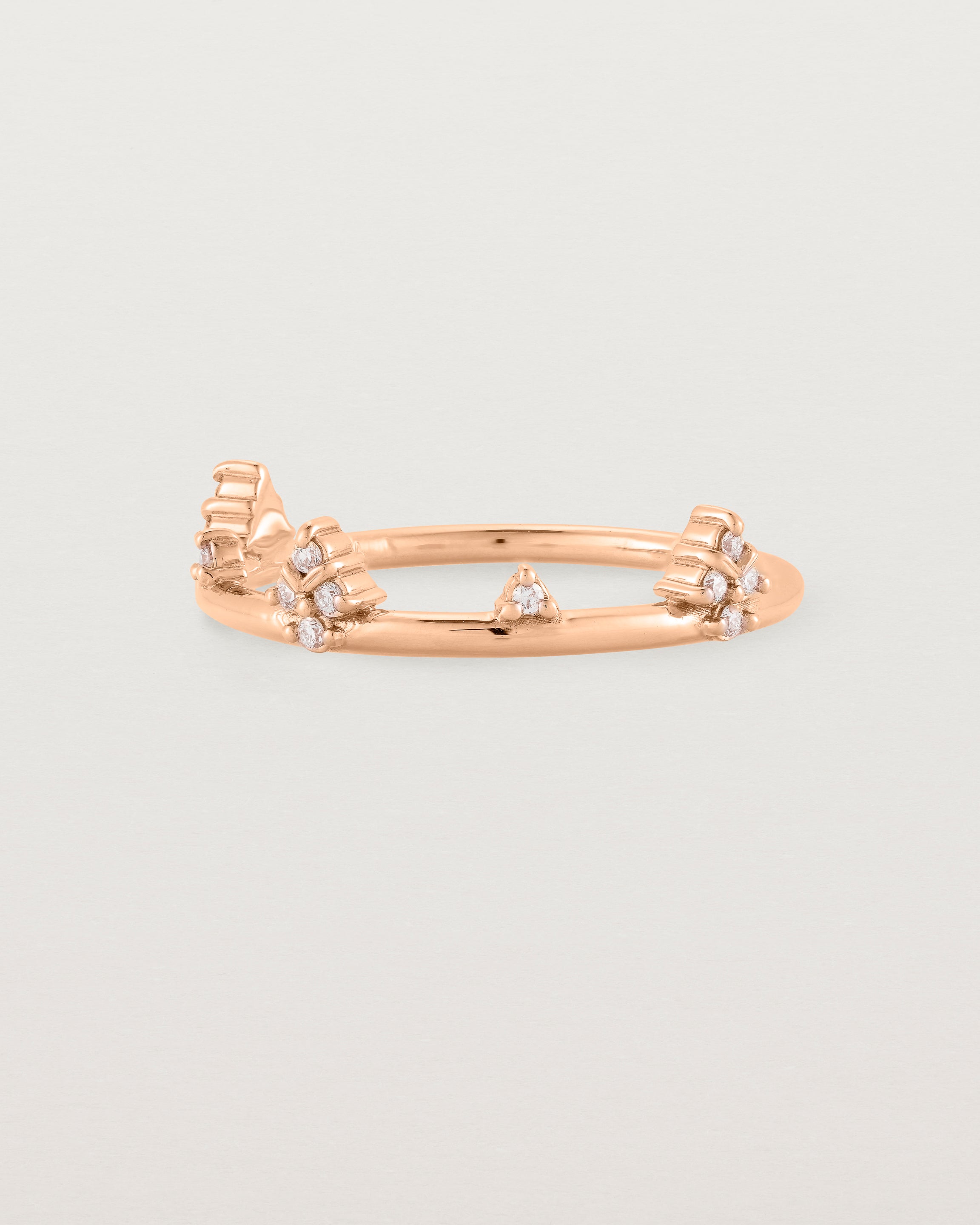 Angled view of the Lily Ring | Diamonds in Rose Gold.