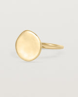 Angled view of the Mana Ring in Yellow Gold.