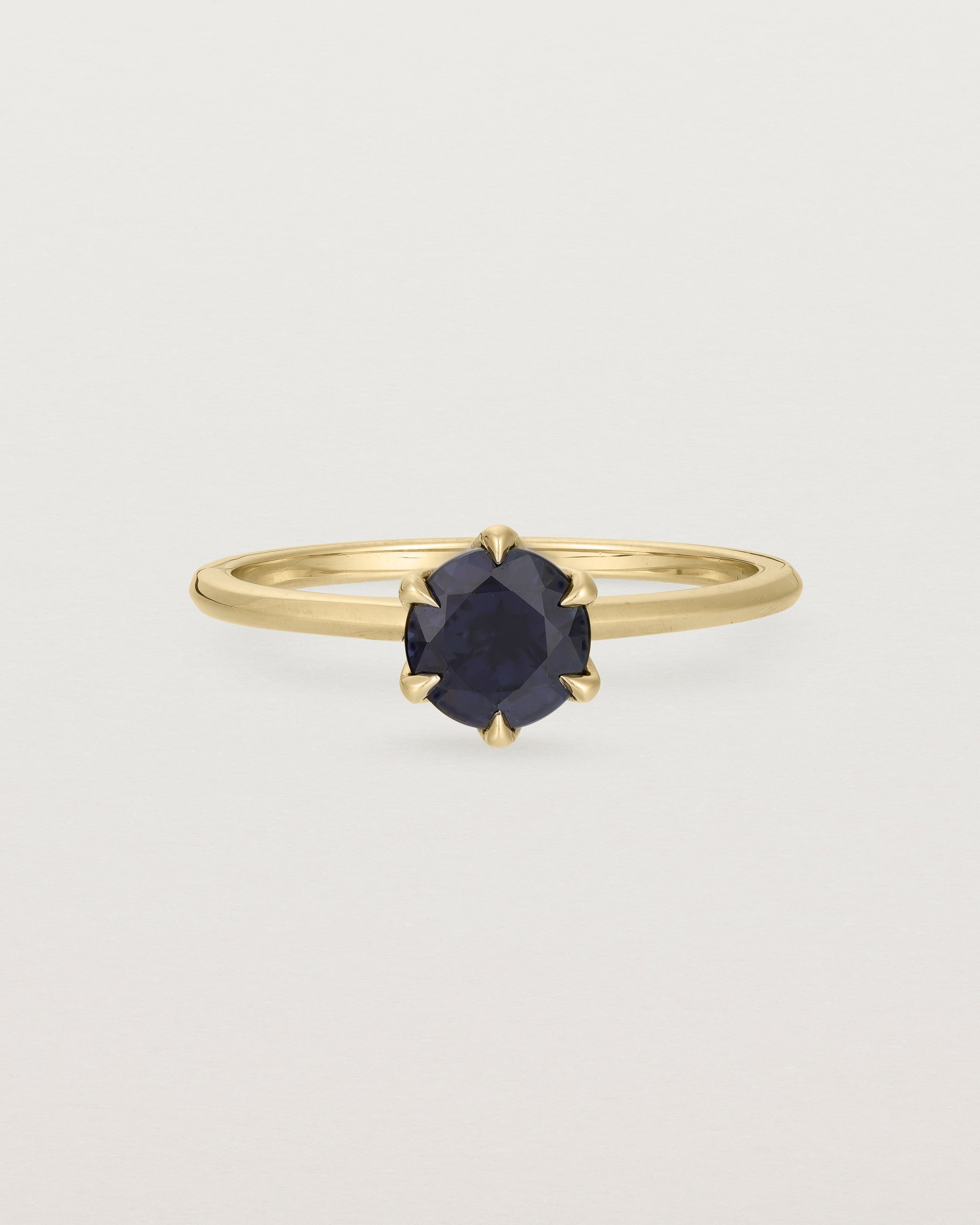 Front view of the Mandala Solitaire Ring | Australian Sapphire & Diamonds | Yellow Gold.