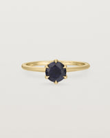 Front view of the Mandala Solitaire Ring | Australian Sapphire & Diamonds | Yellow Gold.