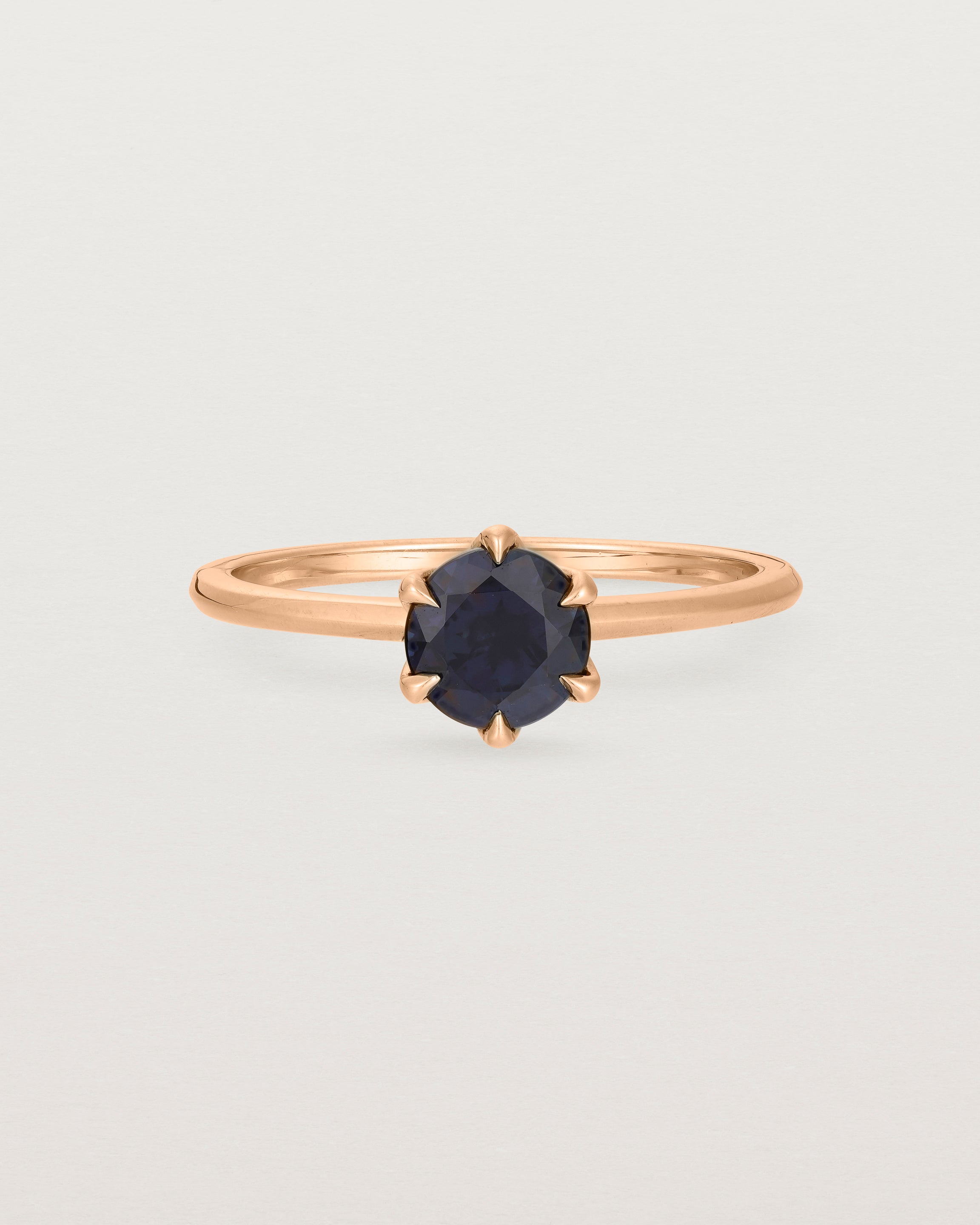 Front view of the Mandala Solitaire Ring | Australian Sapphire & Diamonds | Rose Gold.