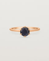 Front view of the Mandala Solitaire Ring | Australian Sapphire & Diamonds | Rose Gold.