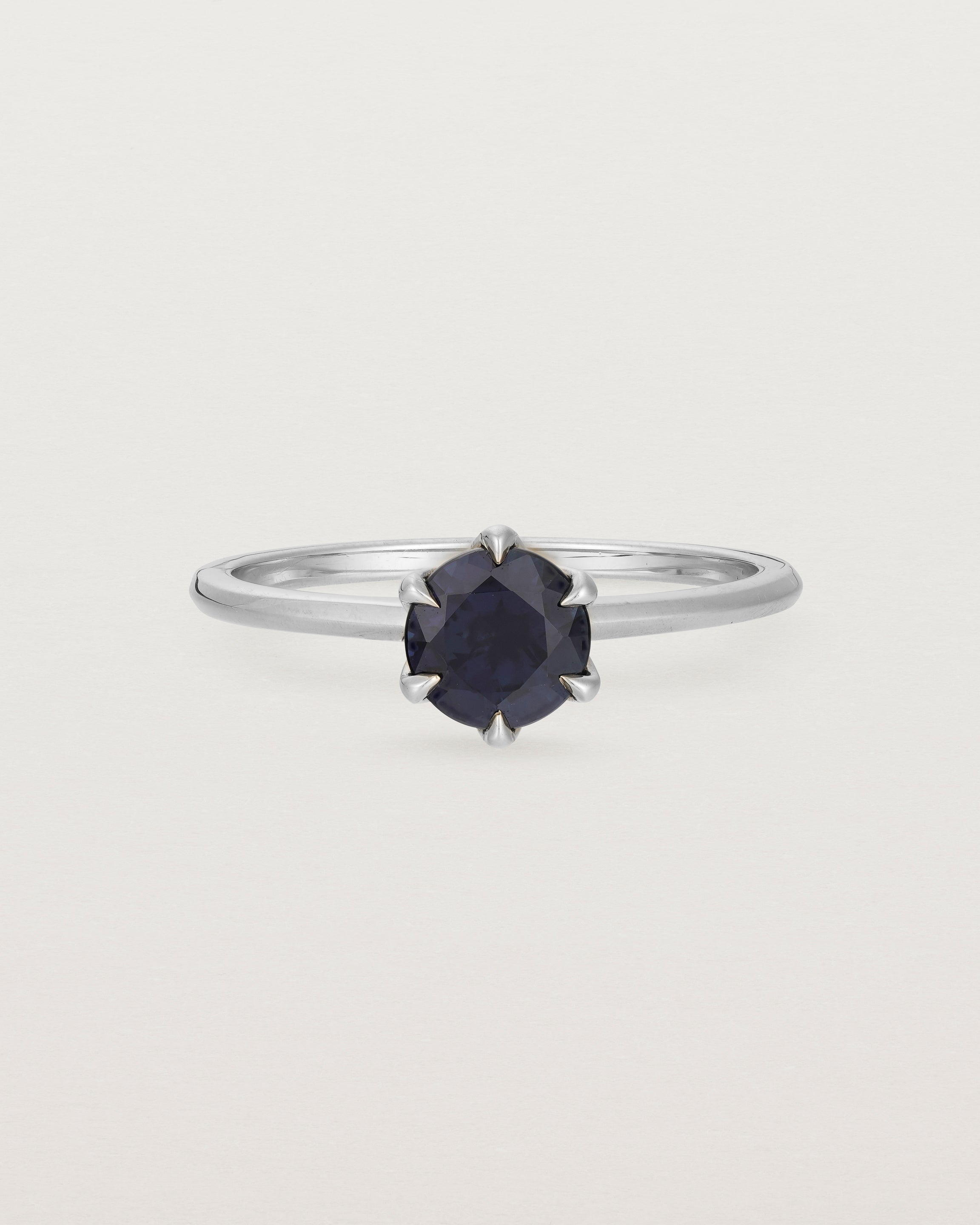 Front view of the Mandala Solitaire Ring | Australian Sapphire & Diamonds | White Gold.